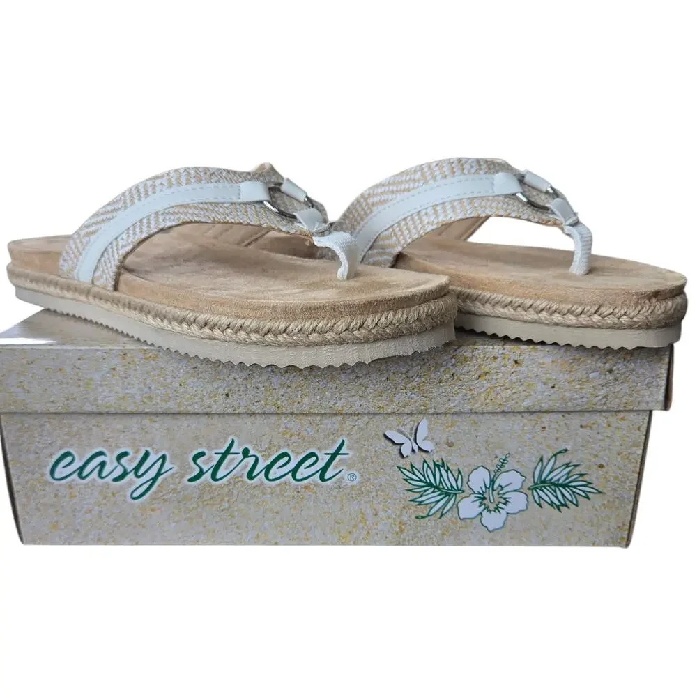 Easy Street Starling Flat Sandal Size 6.5 WW NWT
